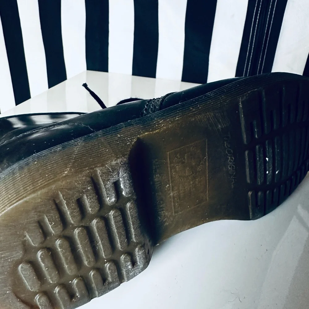 Dr. Martens Vintage Made in England Classic Smooth Black Pascal Leather Boots